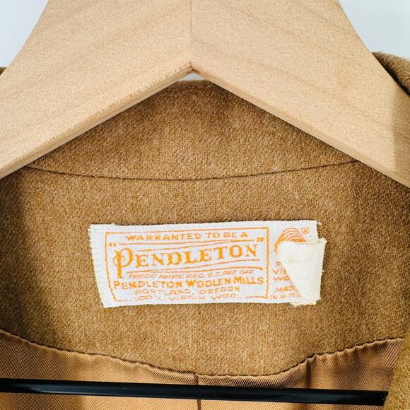 Vintage Pendleton 100% Wool Blazer Jacket Camel Lined USA Made Size 12 - Picture 3 of 8